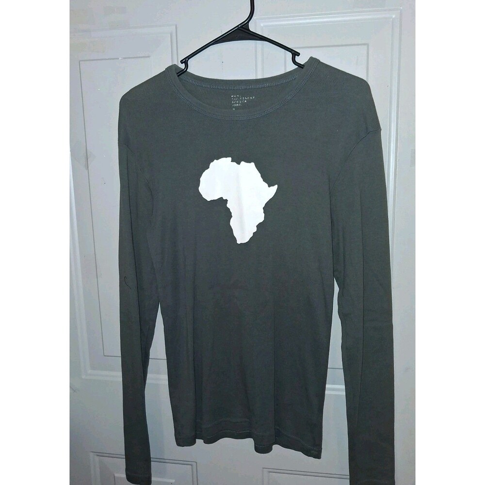 Vintage Women's Olive Green Africa Graphic Long Sleeve T Shirt Small Unbranded